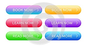 Set of abstract modern web buttons.