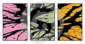 Set of 3 Abstract pattern. Illustration for printing on wall decorations. For use in graphics
