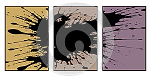 Set of 3 Abstract pattern. Illustration for printing on wall decorations. For use in graphics