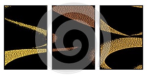 Set of 3 Abstract pattern. Illustration for printing on wall decorations. For use in graphics