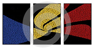 Set of 3 Abstract pattern. Illustration for printing on wall decorations. For use in graphics