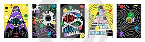 Set of abstract posters for music festival