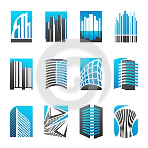 Set of abstract real estate icons