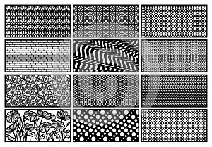 Set of abstract rectangular horizontal panels.