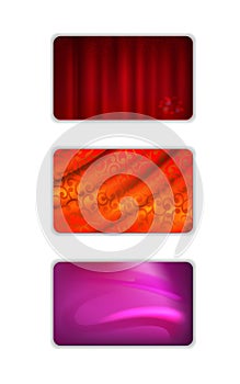 Set abstract red tones drapery background