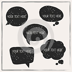 Set of abstract retro grunge speech bubbles