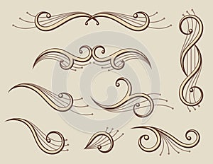 Set of abstract scroll ornaments