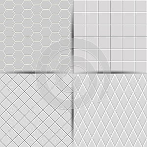 Set of abstract seamless tiles background, vector illustration.