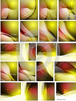 Set of abstract shining backgrounds