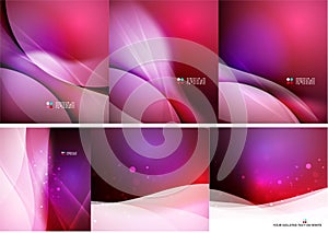 Set of abstract shining backgrounds