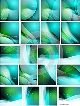 Set of abstract shining backgrounds