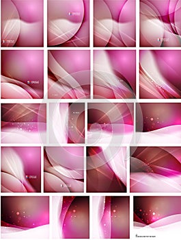 Set of abstract shining backgrounds