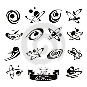 Set of abstract space icons