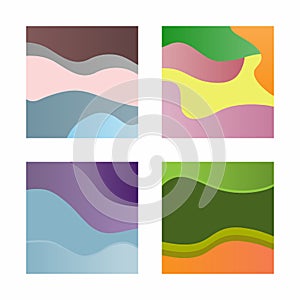 Set of abstract square backgrounds for design of posters, banners, cards, flyers, booklets.