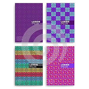 Set of Abstract square pattern for Cards with Layers Overlap. Applicable for Covers, Placards, Posters, Flyers and Banner Designs.