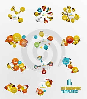 Set of abstract step infographics