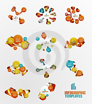 Set of abstract step infographics