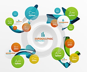 Set of abstract step infographics