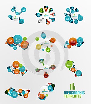 Set of abstract step infographics