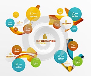 Set of abstract step infographics