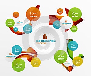 Set of abstract step infographics
