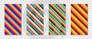 Set of abstract striped line background. Vector illustration