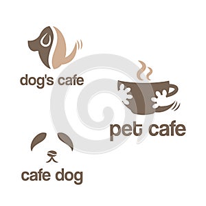 Set of abstract template logo design for pets theme.