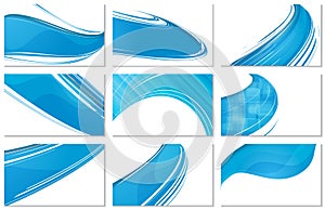 Set of Abstract Various Business Card wave design.