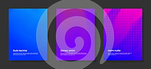 Set of abstract vector cover templates with halftone elements.