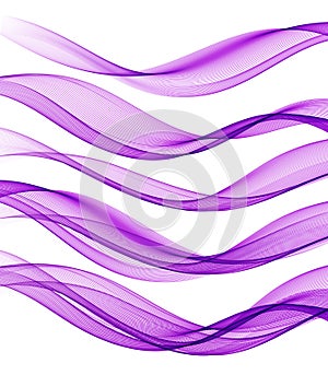 Set of Abstract vector flow transparent color wave.