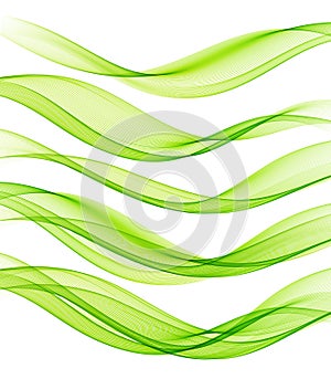 Set of Abstract vector flow transparent color wave.