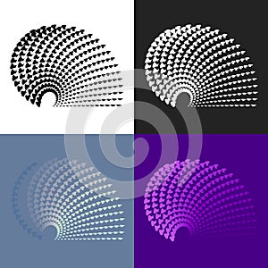 Set of abstract vector geometric elements