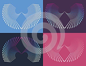 Set of abstract vector geometric elements