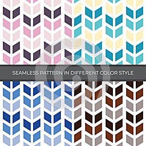 Set of Abstract Vector Seamless Pattern with four color style. Color are Pink, Green, Blue, Brown and used for backgrounds,