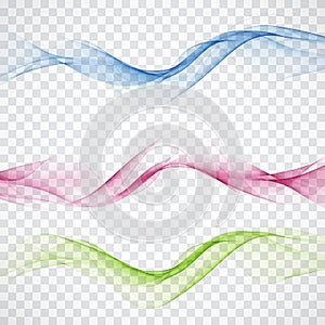 Set Abstract vector wave, blue, green, pink waved lines for design brochure, website, flyer
