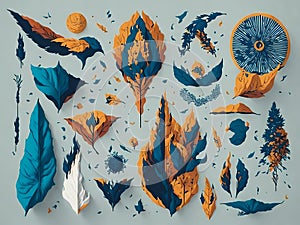 Set of Abstract and Vibrant Design Elements