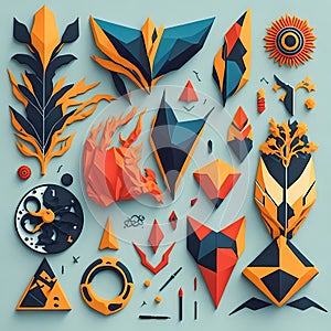 Set of Abstract and Vibrant Design Elements