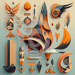 Set of Abstract and Vibrant Design Elements