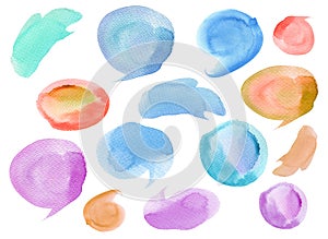 Set of abstract watercolor painted background.