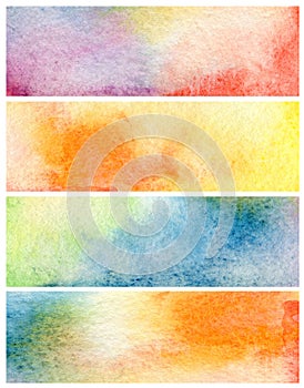 Set of abstract watercolor painted background. Paper