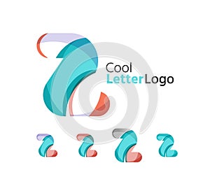 Set of abstract Z letter company logos. Business