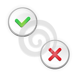 Set of accept and deny buttons