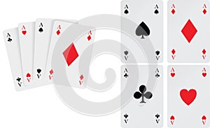 Set of aces playing cards