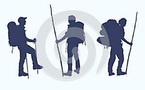 Set of 3 Adventure Travelers Silhouettes