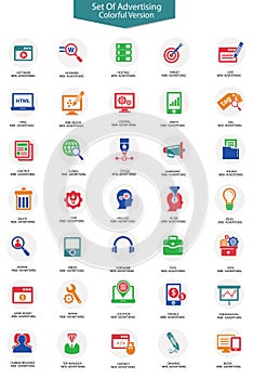 Set of Advertising icons,Colorful version