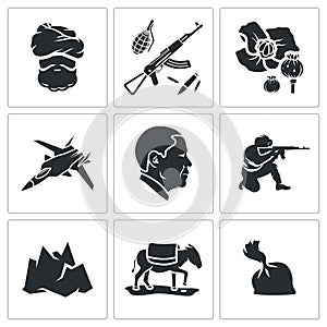 Set of Afghanistan Vector Icons