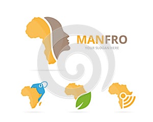Set of africa logo combination. Safari and people symbol or icon.