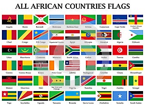 Set of African countries Flags