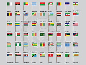 Set of African countries flags