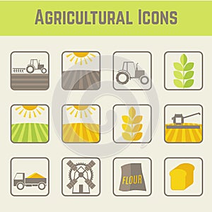 Set of agricultural icons